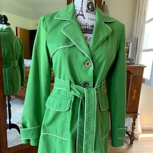 Tulle Green Trench Coat